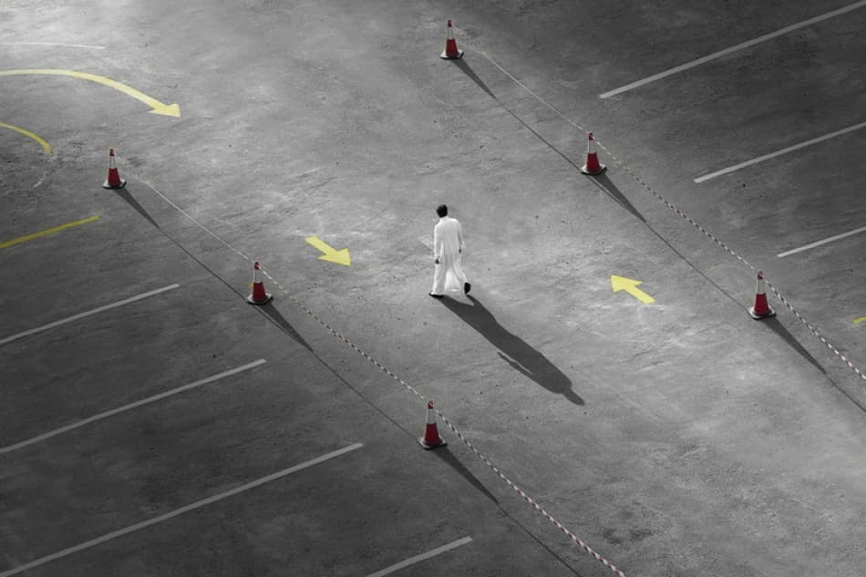 Man Choosing Direction by Hussain Buhligaha — canvas wall art