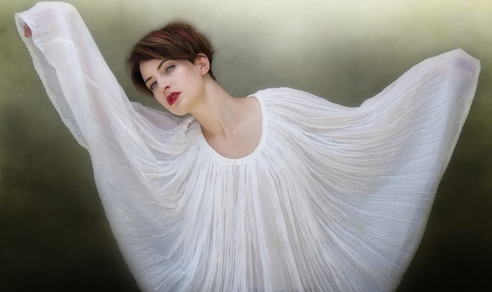 Ethereal Woman In White by kenp — canvas wall art