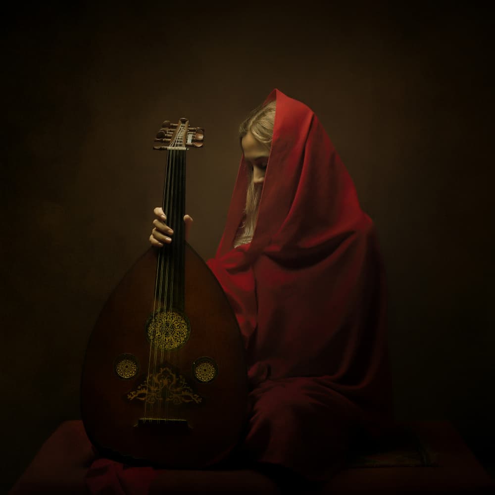 Contemplative Oud Player by Moein Hasheminasab — canvas wall art