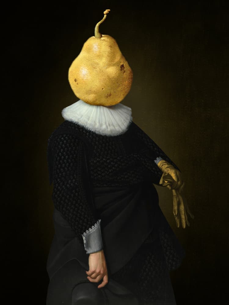 Surreal Pear Gentleman by Marja van den Hurk — canvas wall art