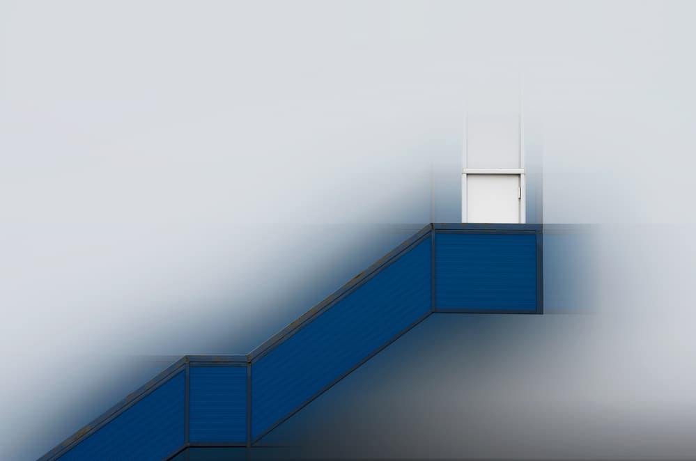 Geometric Blue Ascent by Alfonso Novillo — canvas wall art