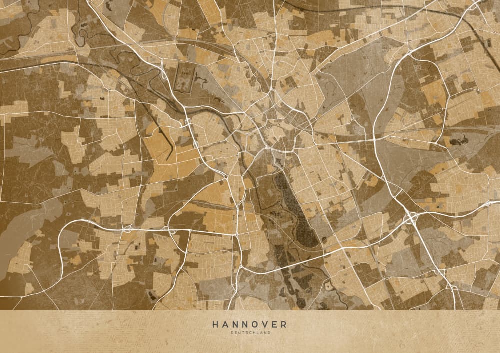Hannover Germany City Map by Rosana Laiz Blursbyai — canvas wall art