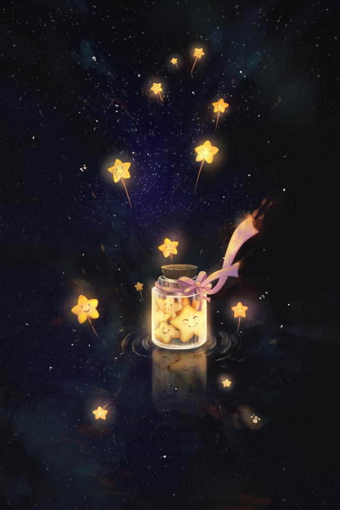 Glowing Stars Jar by Xuan Thai — canvas wall art