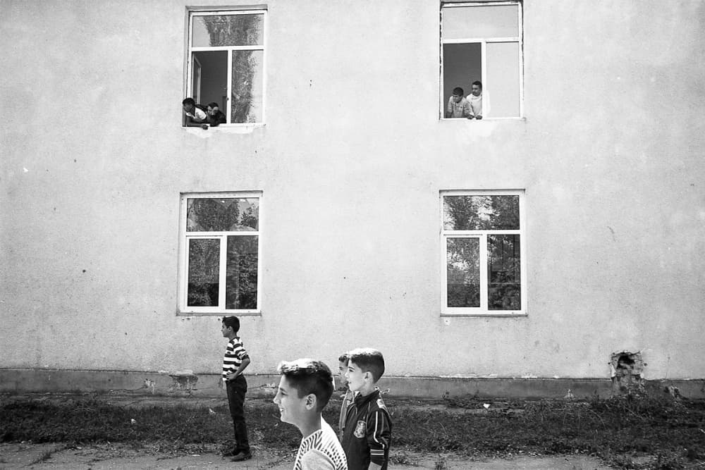 Urban Kids Watching by Sorin Vidis — canvas wall art