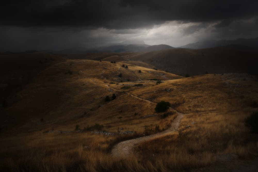 Rolling Hills Dramatic Light by Filippo Manini — canvas wall art