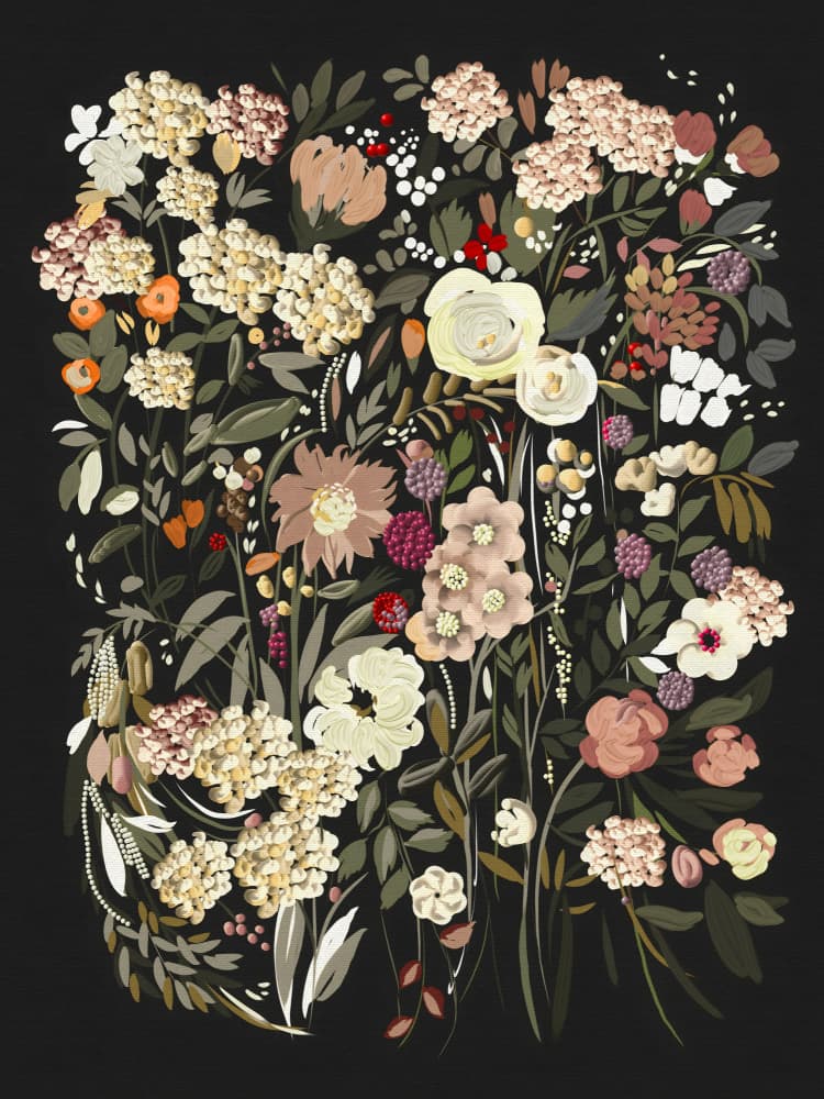 Dark Garden Bloom by Josie George — canvas wall art