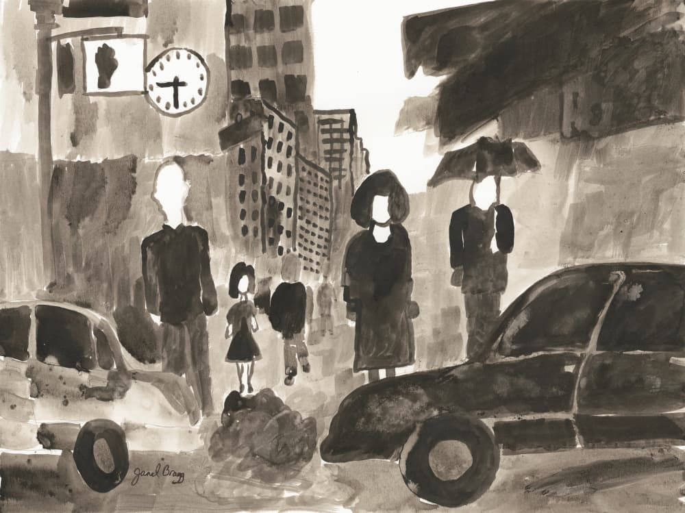 Rainy City Street by Janel Bragg — canvas wall art