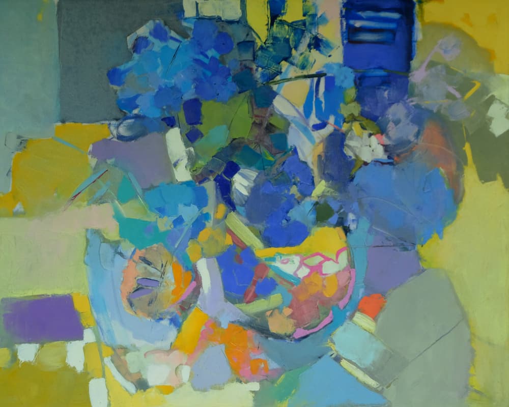 Vibrant Abstract Flowers by Elena Shraibman — canvas wall art
