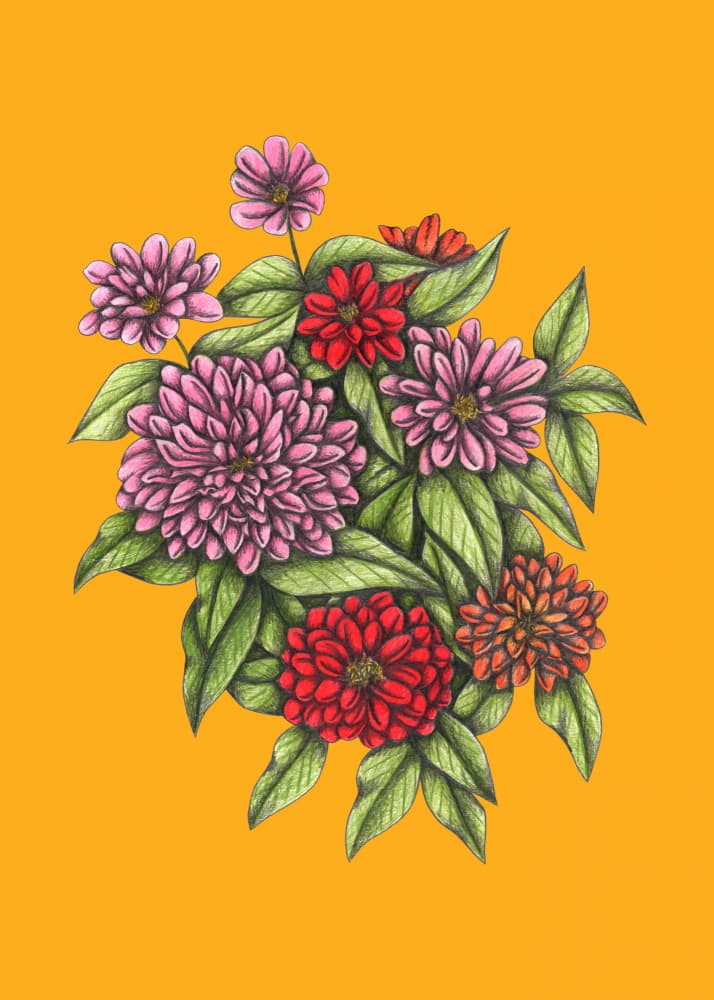 Vibrant Floral Bouquet by Cecilia Battaini — canvas wall art