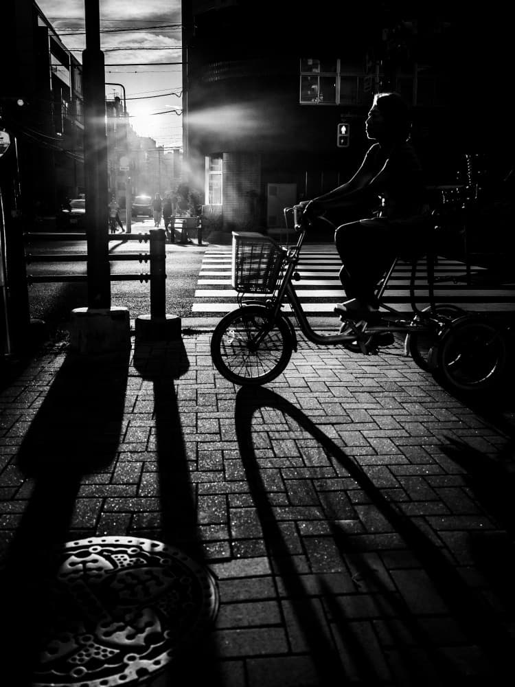 Urban Tricycle Silhouette by Kenichiro Tsukada — canvas wall art