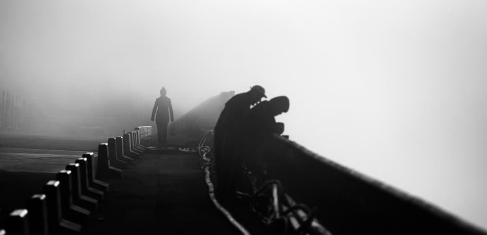 Misty Path Silhouette by Julien Oncete — canvas wall art