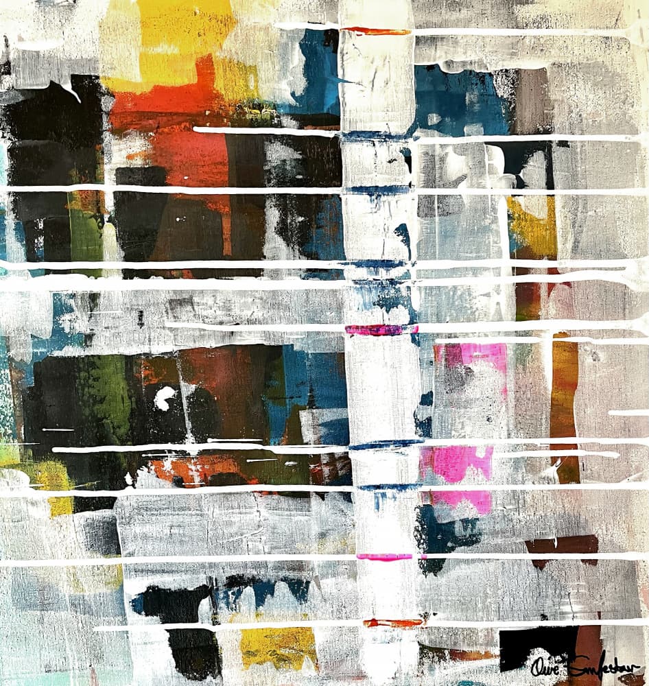 Vibrant Abstract Grid by Owe Emfestav — canvas wall art