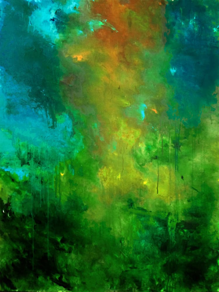 Emerald Forest Flow by Ron Halfant — canvas wall art