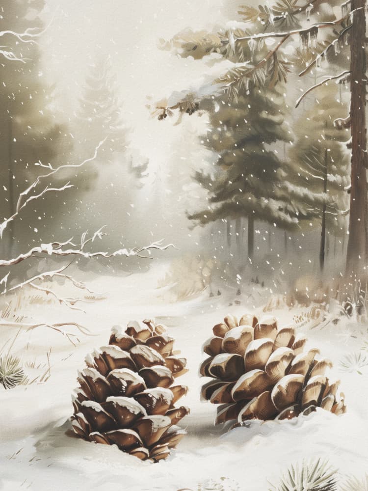 Winter Pine Cones by Andreas Magnusson — canvas wall art