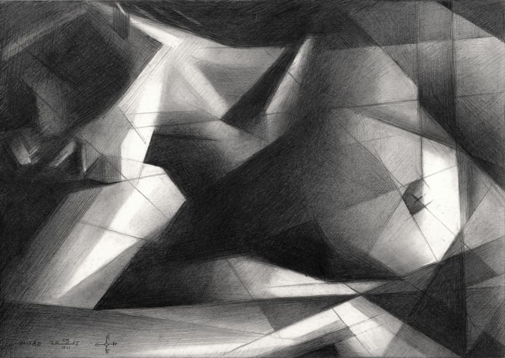 Dramatic Geometric Figure by Corné Akkers — canvas wall art