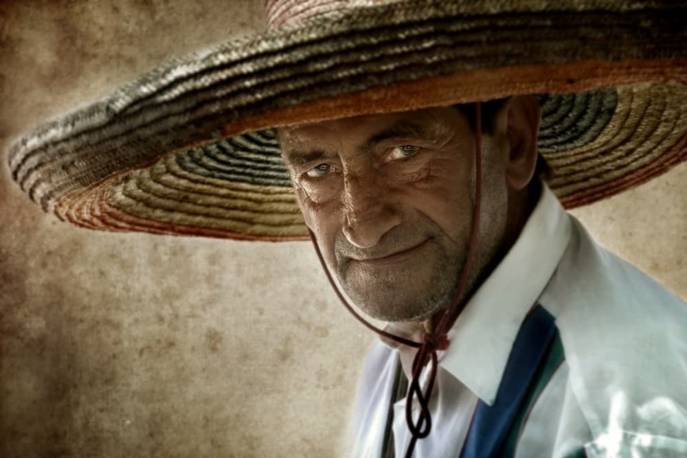 Smiling Man's Sombrero by Antonio Grambone — canvas wall art