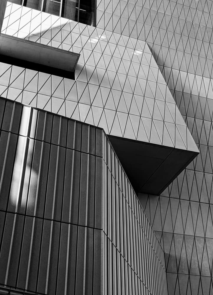 Modern Geometric Facade by Elizabeth Allen — canvas wall art