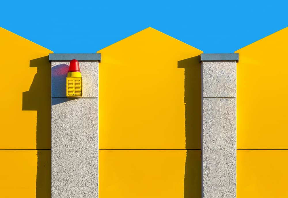 Geometric Yellow Wall by Stephan Rückert — canvas wall art