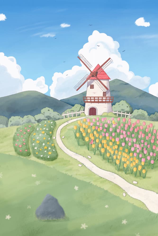 Spring Tulip Windmill by Xuan Thai — canvas wall art
