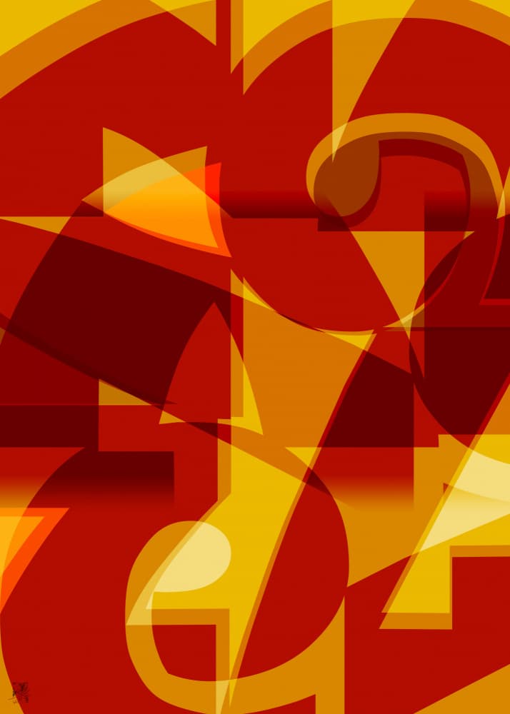 Vibrant Numeric Abstract by Osvaldo Russo — canvas wall art