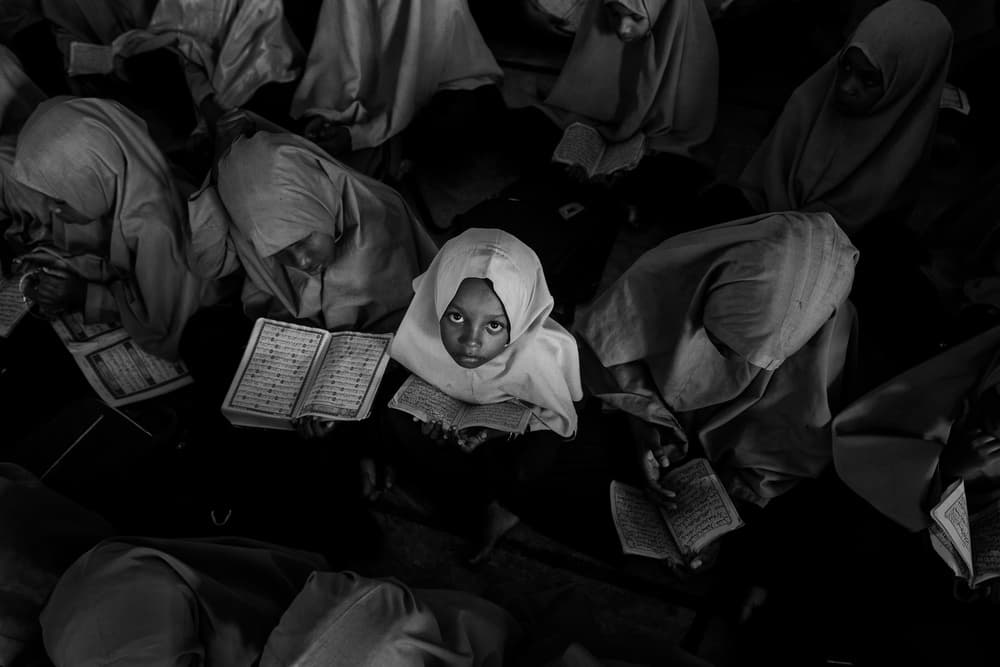 Young Girl Studying Quran by Haitham AL Farsi — canvas wall art