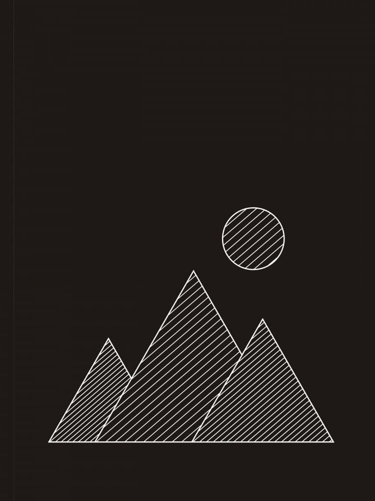 Geometric Mountain Sun by Nilesh Kulkarni — canvas wall art