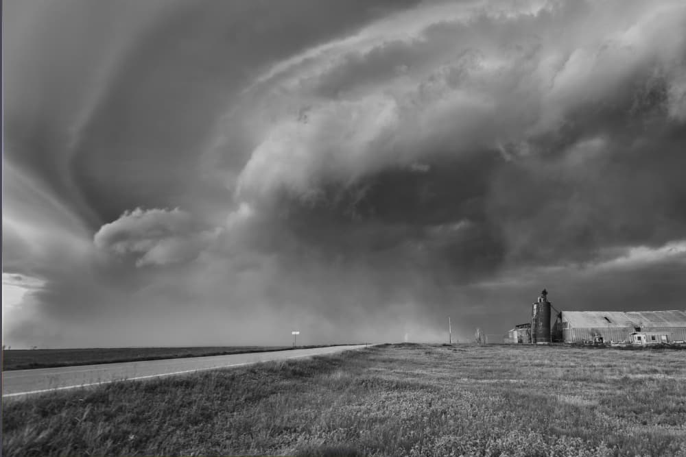 Supercell Over Farmland by Jun Zuo — canvas wall art