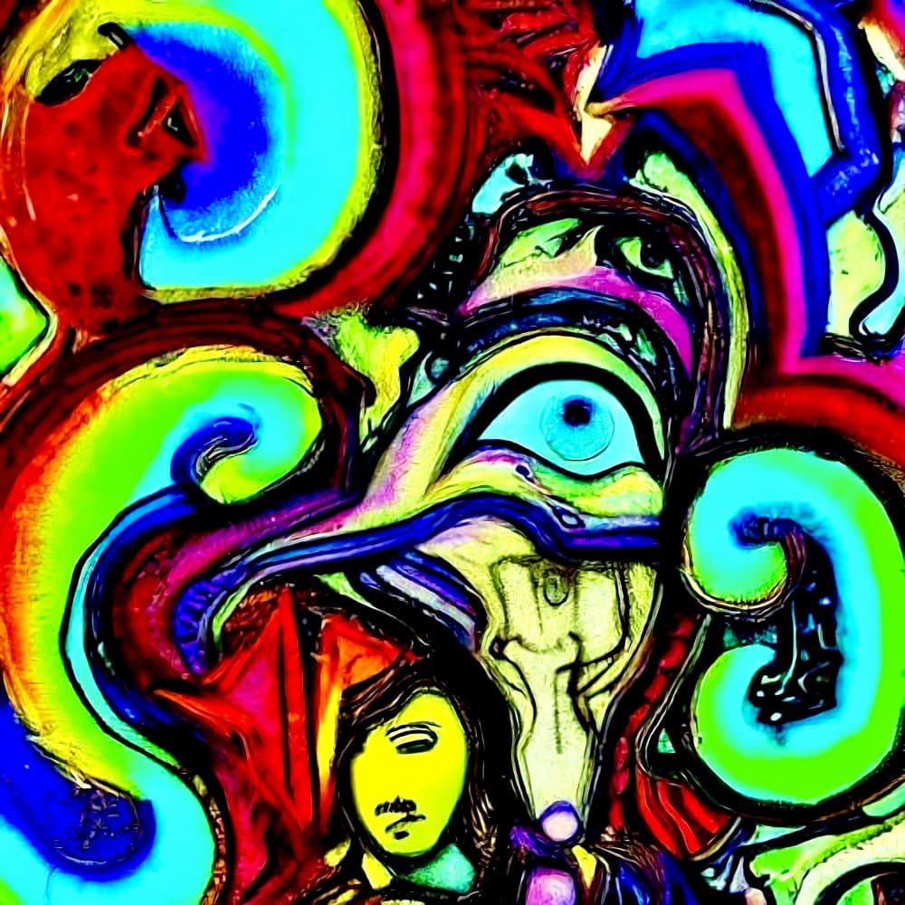 Vibrant Abstract Eye by mnemonixART — canvas wall art