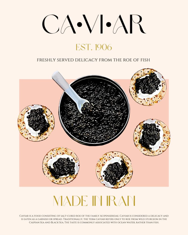 Iranian Caviar Delicacy by Nazma Khokhar — canvas wall art