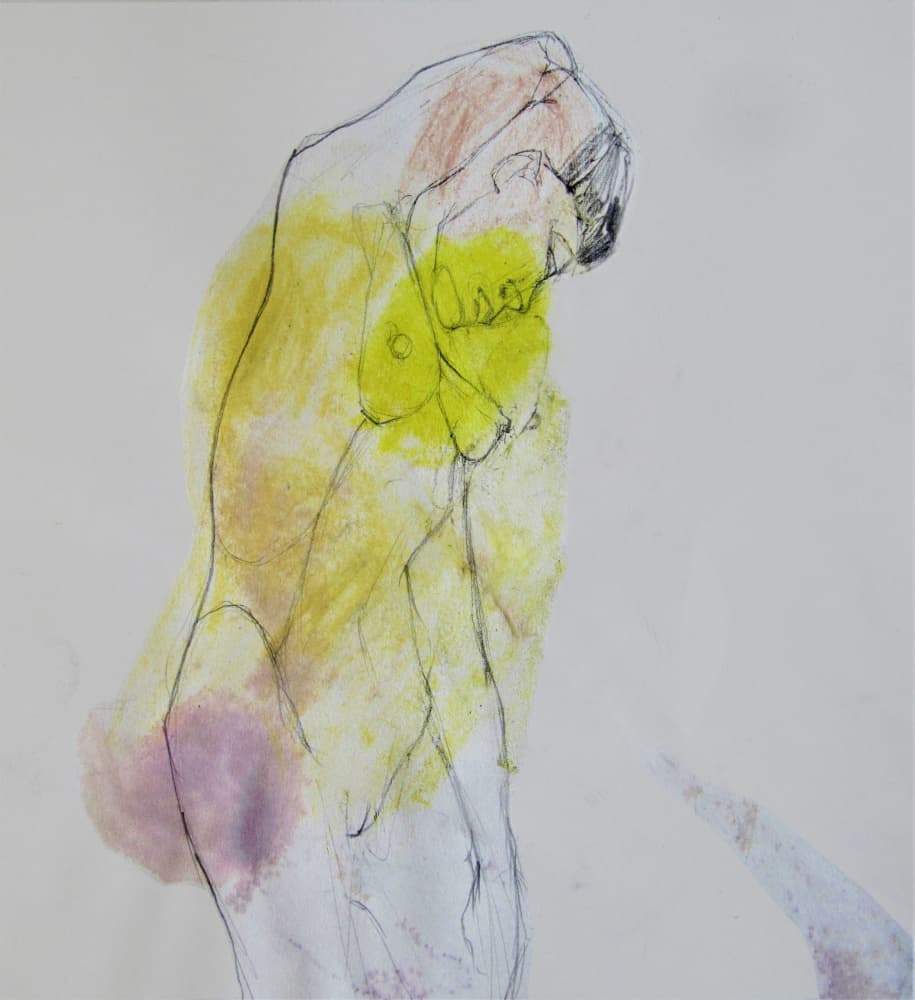 Yellow Nude Figure by Doris Schmitz — canvas wall art