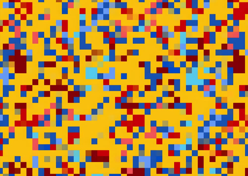 Colorful Pixel Mosaic by Josie George — canvas wall art