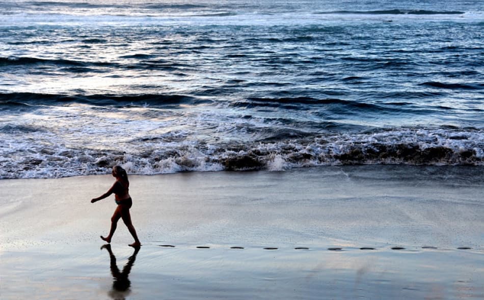 Peaceful Beach Stroll by Bror Johansson — canvas wall art