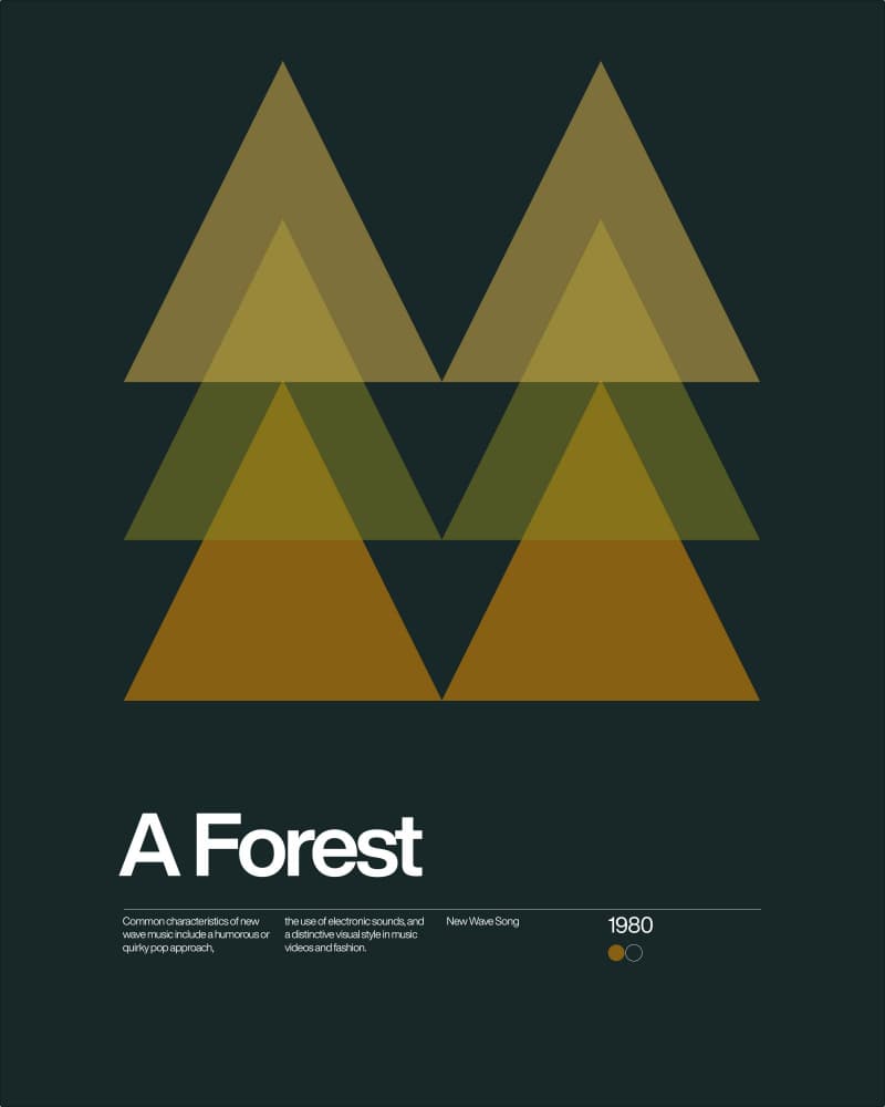 Geometric Forest Layers by David Vineïs — canvas wall art