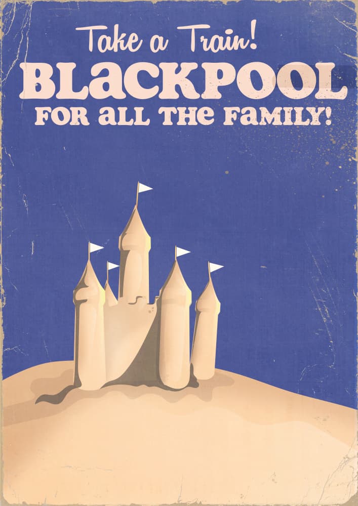 Retro Sandcastle Holiday by Nicholas — canvas wall art