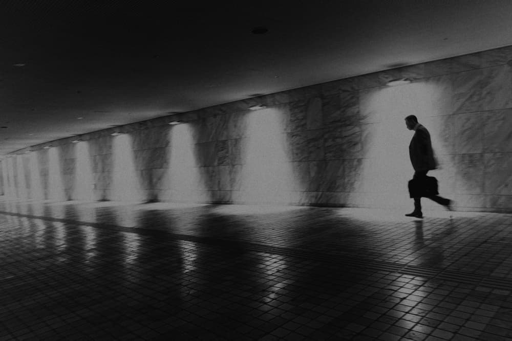 Walking Through Urban Light by Haruyo Sakamoto — canvas wall art