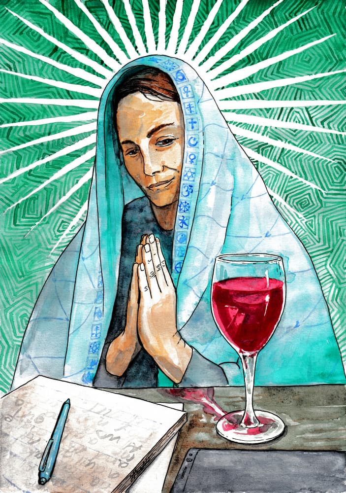 Spiritual Woman Contemplating by Johan Liewendahl — canvas wall art