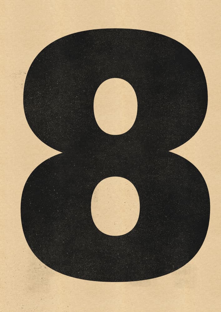 Vintage Number Eight by Nicholas — canvas wall art
