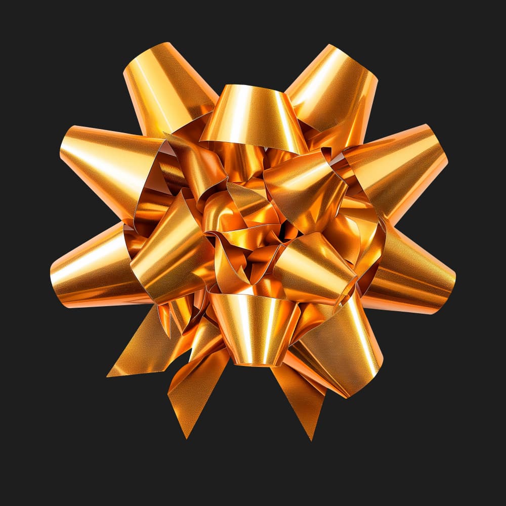 Elegant Golden Gift Bow by Marika Barsrsind β canvas wall art