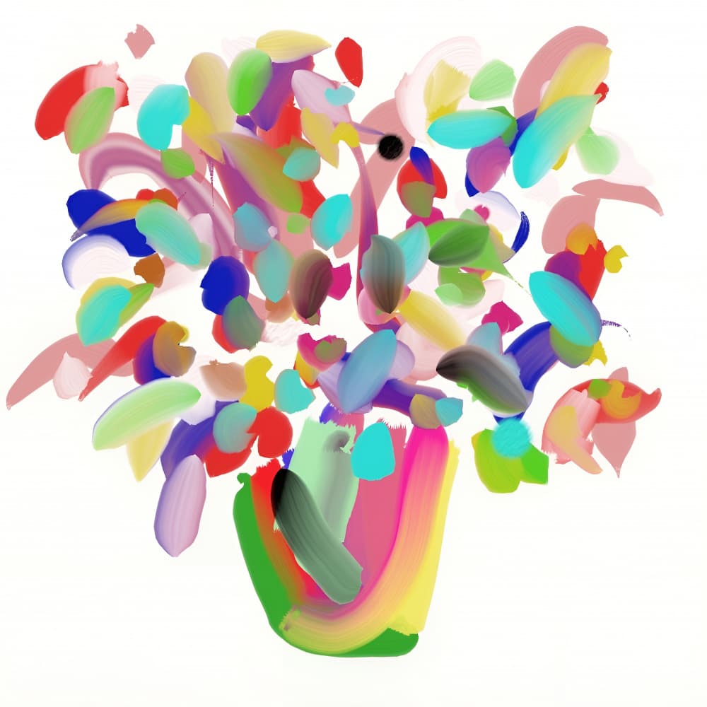 Vibrant Abstract Bouquet by Cesare Bellassai Art — canvas wall art