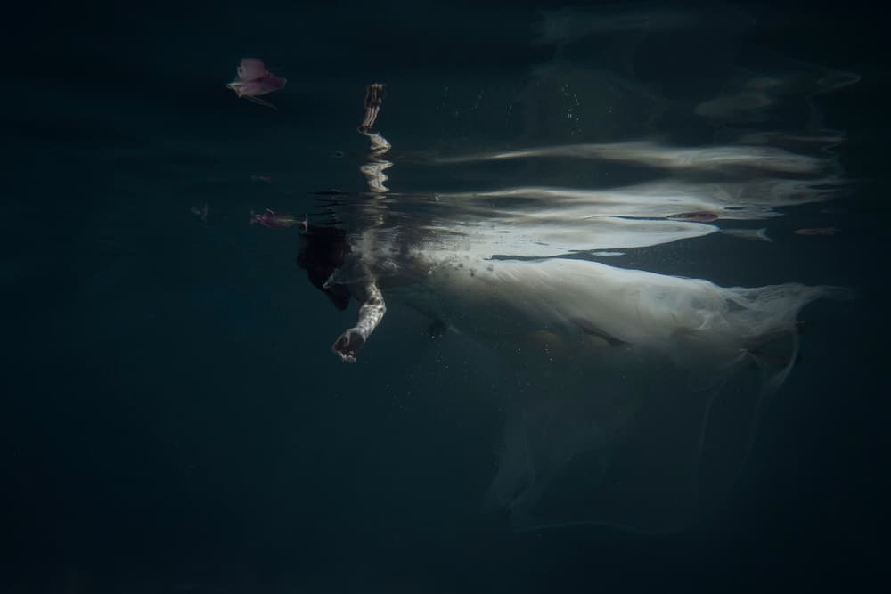 Woman Underwater Dream by Olga Barantseva — canvas wall art