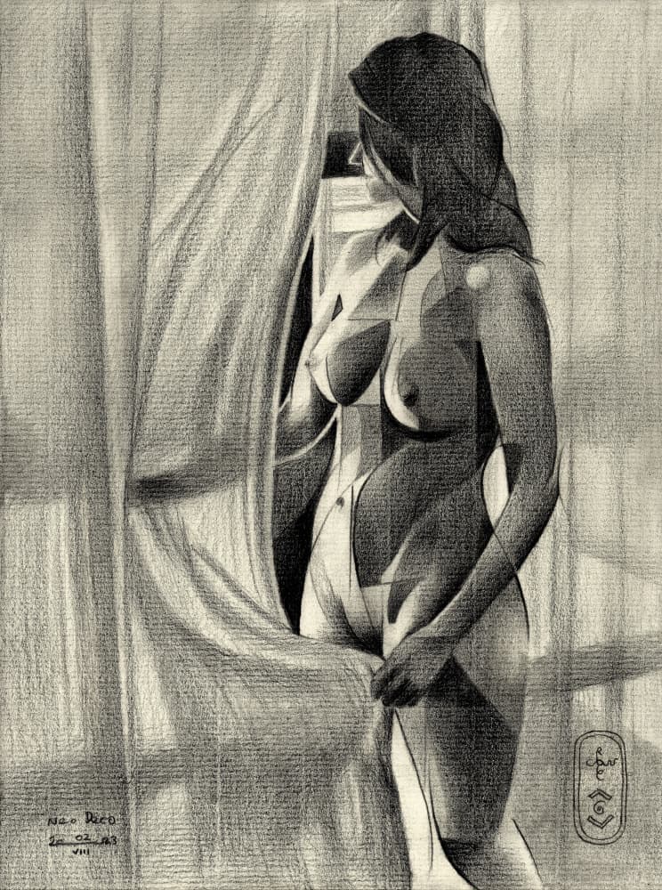 Geometric Nude Figure by Corné Akkers — canvas wall art