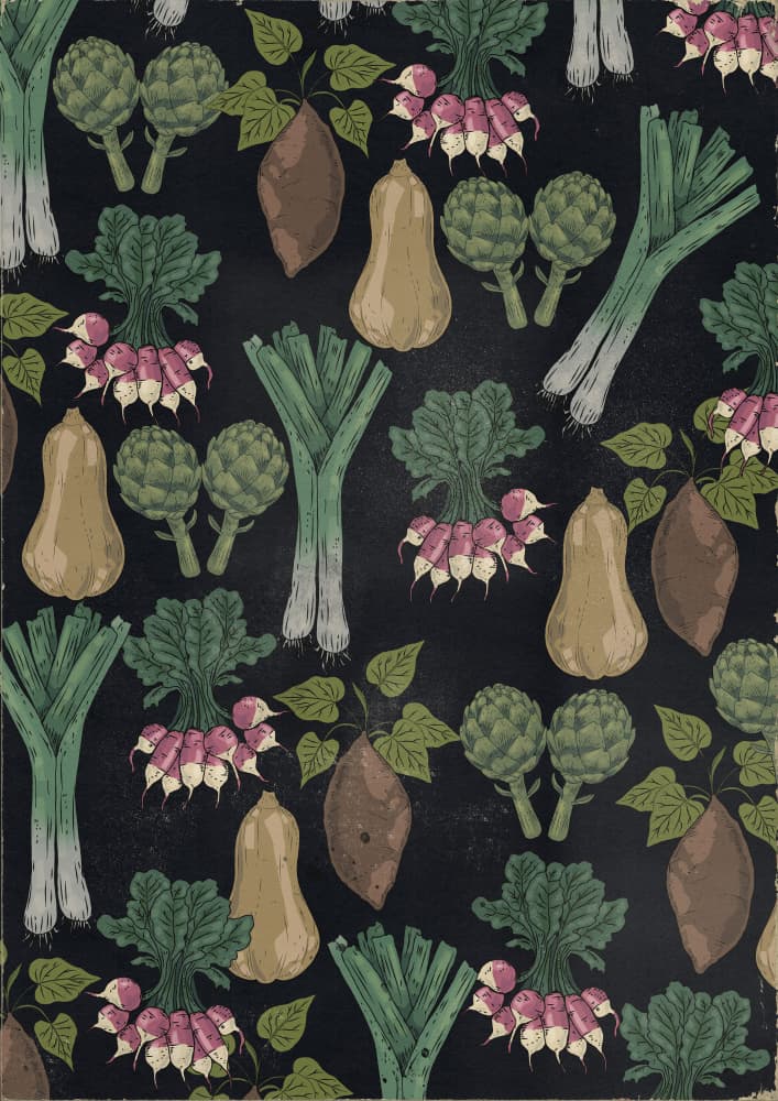 Rustic Vegetable Harvest by Nicholas — canvas wall art