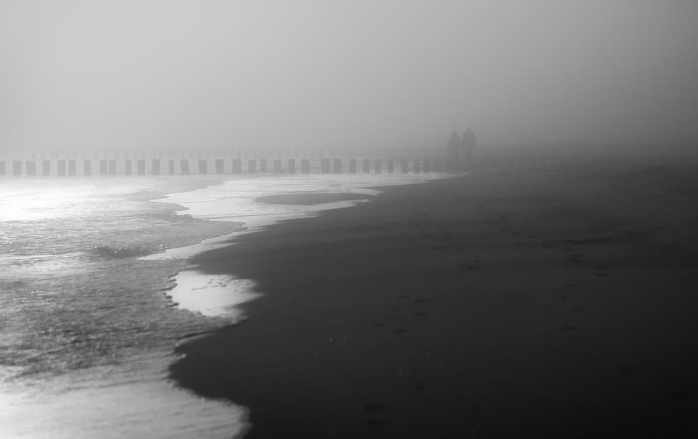 Foggy Beach Walk by Anna Niemiec — canvas wall art