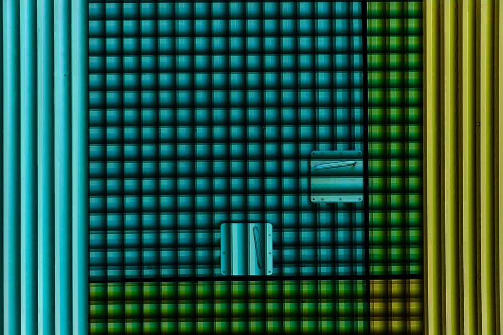 Geometric Teal Panels by Jois Domont ( J.L.G.) — canvas wall art