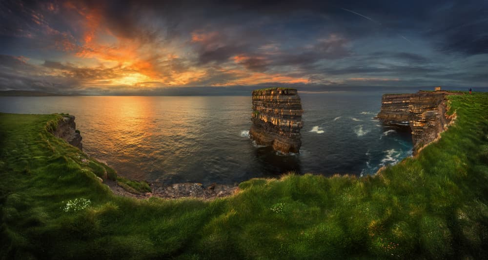 Dramatic Sea Stack Sunset by Krzysztof Browko — canvas wall art
