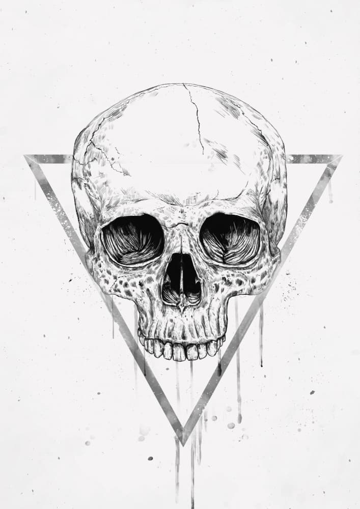 Gothic Skull Triangle by Balazs Solti — canvas wall art