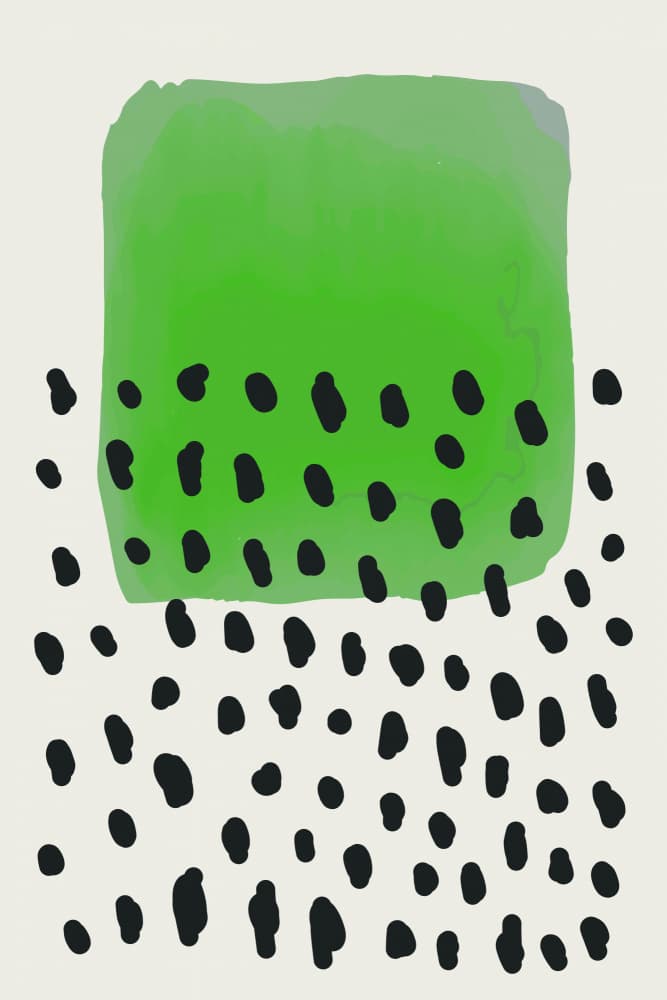 Abstract Green Dots by jay stanley — canvas wall art
