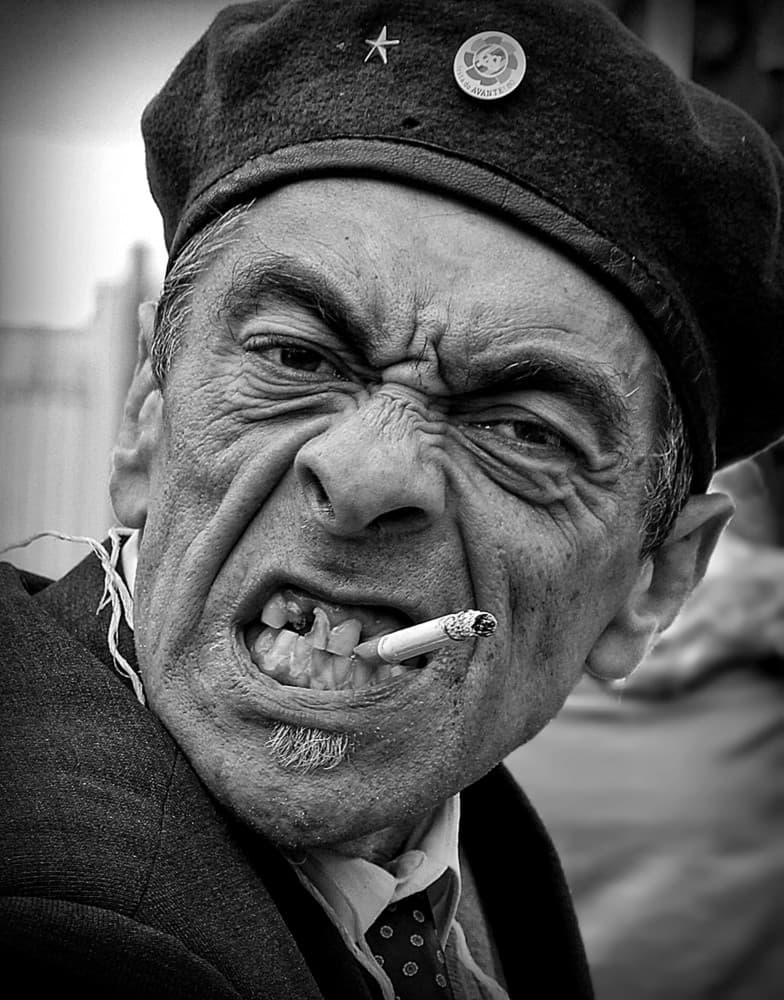 Intense Man Grimace Portrait by Fernando Alves — canvas wall art