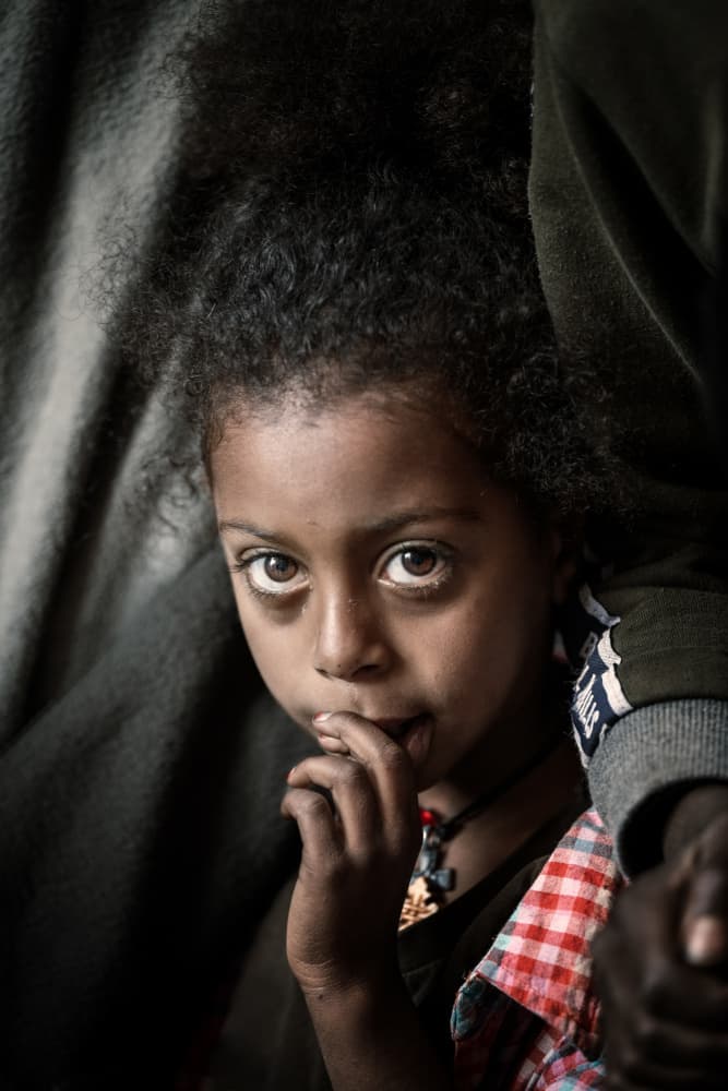 Shy Child's Gaze by Trevor Cole — canvas wall art