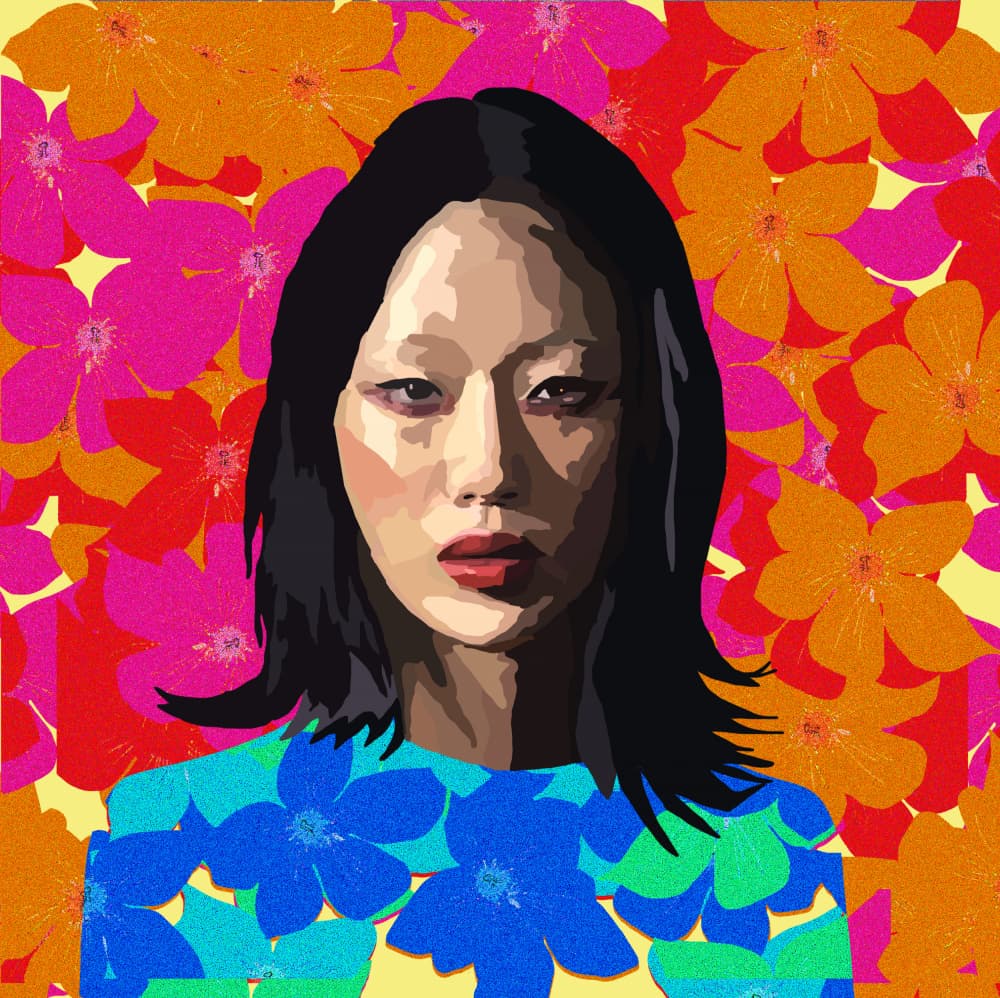 Vibrant Floral Portrait by Lynnda Rakos — canvas wall art